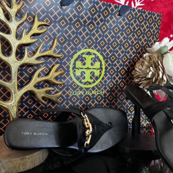 Tory Burch Jessa T-strap Sandal - Perfect Black - Picture 2 of 7